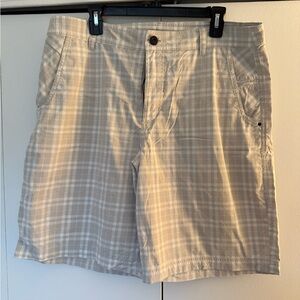 Men's Plaid Tan Shorts